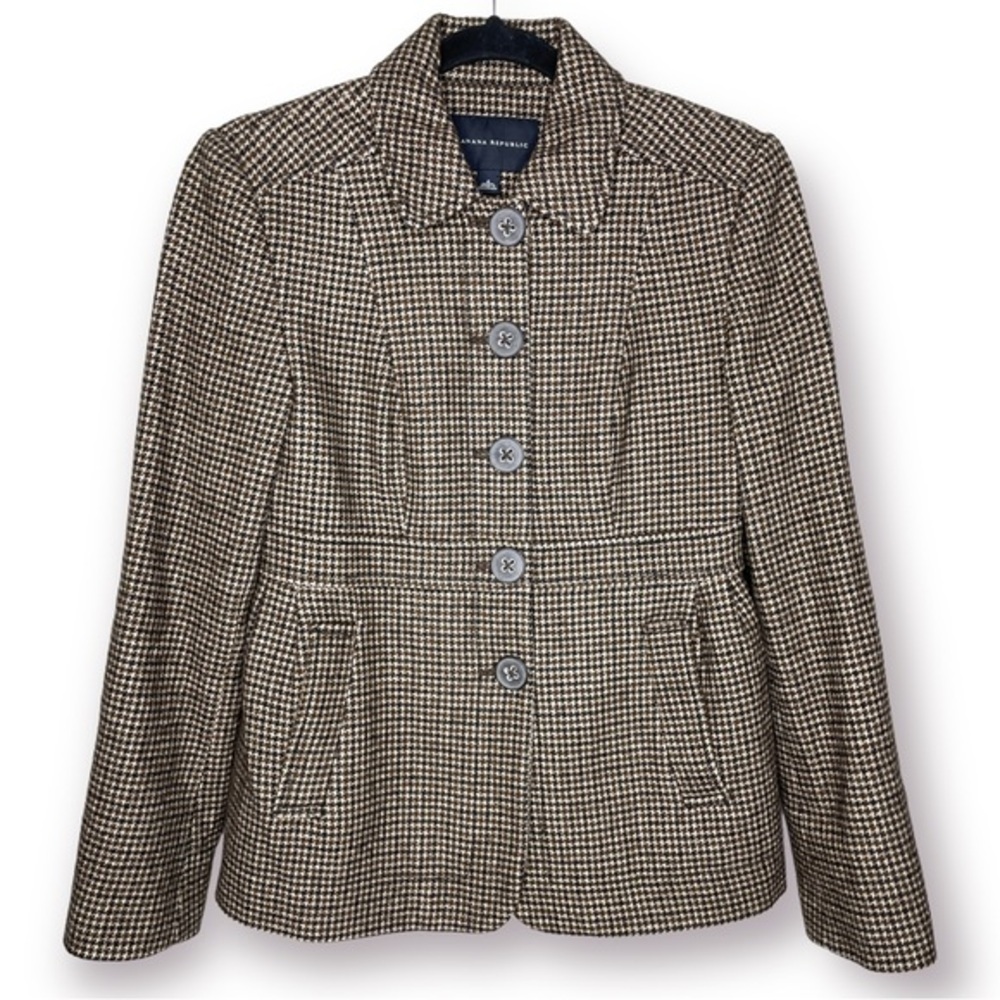 Banana Republic Brown and Cream Pea Coat